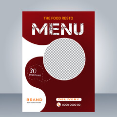 Fast Food Flyer Design Template cooking, cafe and restaurant menu, food ordering, junk food. Pizza, Burger, French fries and Soda. Vector illustration