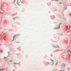 Valentine background, watercolor style, pink pastel color.