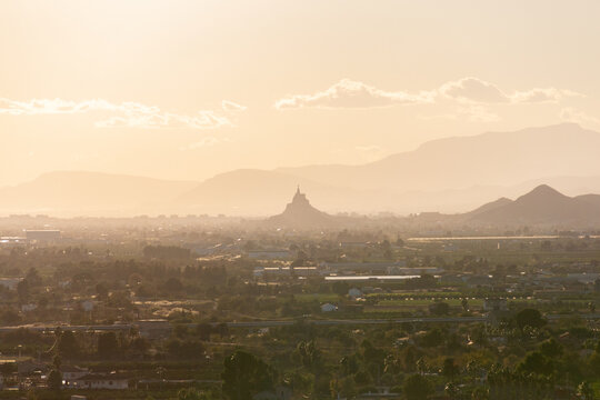 Murcia - Monteagudo visto desde el Seminario de Orihuela en el monte de San Miguel.