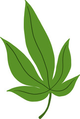 simplicity cannabis leaf freehand drawing flat design.