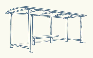Vector drawing. Canopy of a transport stop © Marina