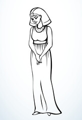 Vector drawing. Egyptian young woman