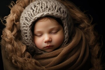 Cute Born baby sleeping Ai generated