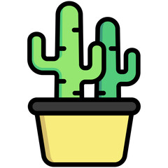 cactus lineal multi color icon, related to spring theme. for app and web development.