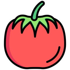 tomato lineal multi color icon, related to spring theme. for app and web development.