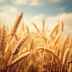 Golden harvest elegance vintage wheat close-up