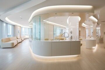 Modern dental office, Dental clinic chair in hospital bed, room, chair, window, Ai generated