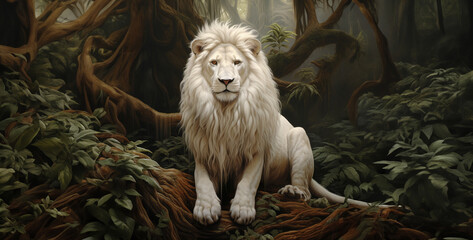 white lion, lion and lioness