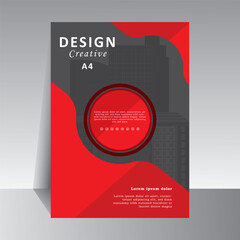 Red Color Brochure template layout design, Simple design for cover book. Annual report. Brochure template, Poster, catalog. Simple Flyer, magazine, leaflet