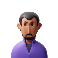 Grandfather avatar 3d illustration