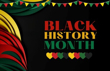 happy black history month wishing card and social media post background 