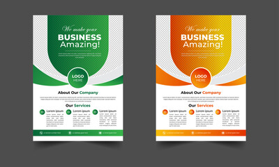 Modern corporate business flyer design with color variation. 