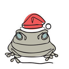 Fröhlicher Weihnachts Frosch mit Weihnachtsmütze