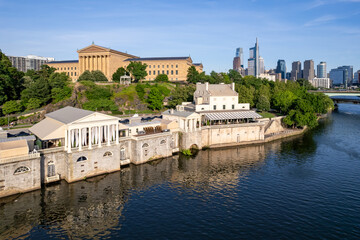 Fototapeta premium Philadelphia Art Museum and Water Works