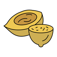 Hybrid Lemon Concept, mustard seeds vector outline icon design, Condiments and Spices symbol, Food cooking ingredients Sign, Herbs and table sauce stock illustration
