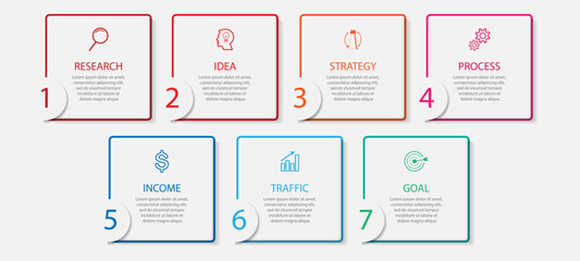 business infographic template. thin line design
with icons, text, number and 2 options or steps.
used for process diagrams, workflow layouts, flowcharts, infographics, 
and your presentations