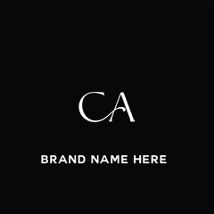 CA logo. C A design. White CA letter. CA, C A letter logo design. Initial letter CA linked circle uppercase monogram logo.