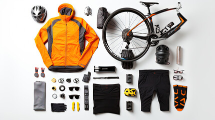 black male cyclist and bicycles along with equipment used for cycling