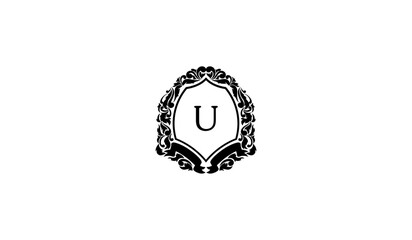 Luxury Alphabetical Card Logo U
