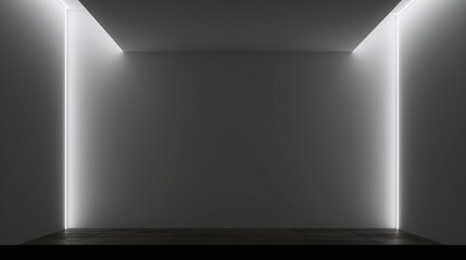 Modern Minimalist Interior Design with Ambient Lighting and Dark Wood Flooring