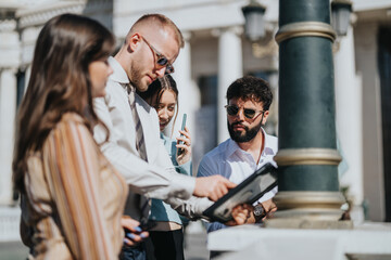 Urban Business Team Collaborating on Market Research and Discussing Investment Strategies