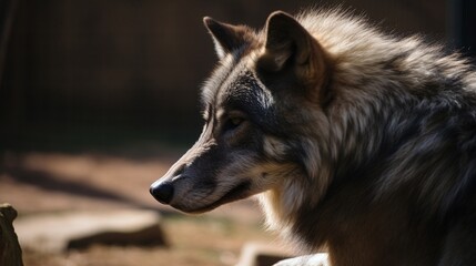 Fototapeta premium Close Up of Majestic Siberian Husky in Natural Light with a Thoughtful Gaze