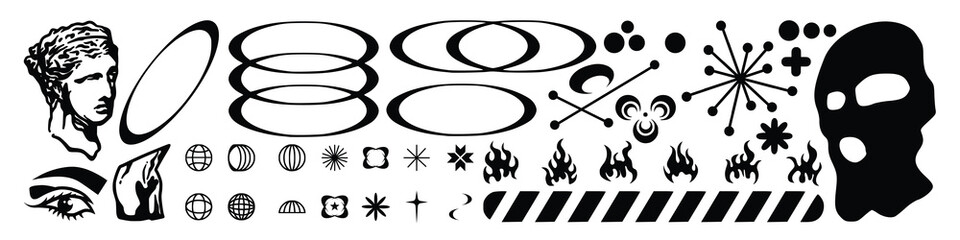 Icon Logo Y2k style, streetwear, Futuristic, Cyber y2k, Retro Futurist, Graphic Geometric, Technology, Star