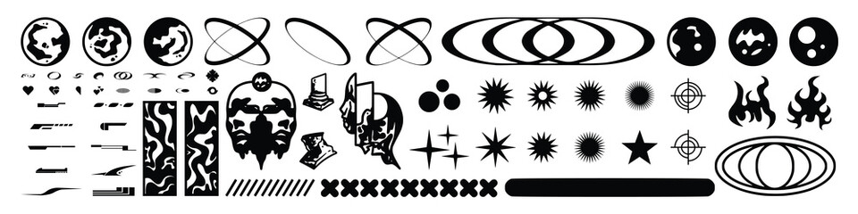 Icon Logo Y2k style, streetwear, Futuristic, Cyber y2k, Retro Futurist, Graphic Geometric, Technology, Star