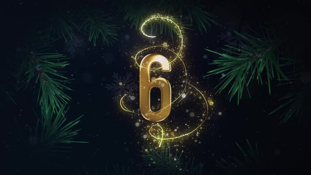 Happy New Year - Golden Glow 2024 : Dazzling New Year Countdown with Fireworks Animation