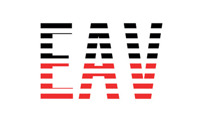 EAV three initial letter iconic line negative space minimal logo design vector template. monogram, abstract, wordmark, business, typography, minimalist, brand, company, flat, modern, unique, simple