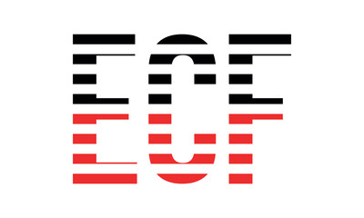 ECF three initial letter iconic line negative space minimal logo design vector template. monogram, abstract, wordmark, business, typography, minimalist, brand, company, flat, modern, unique, simple