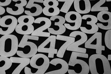 Background or texture of numbers. Finance data concept. Mathematic. Banking or currency. Business and economic growth.