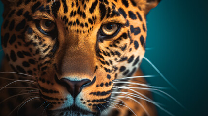 photograph of the fierce eyes of a wild jaguar