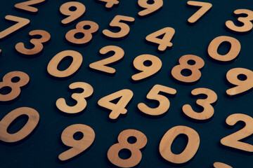 Background or texture of numbers. Finance data concept. Mathematic. Banking or currency. Business and economic growth.