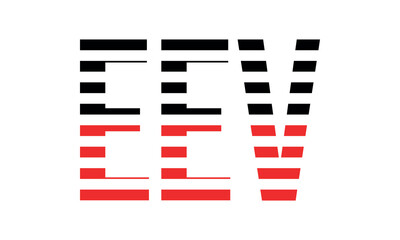 EEV three initial letter iconic line negative space minimal logo design vector template. monogram, abstract, wordmark, business, typography, minimalist, brand, company, flat, modern, unique, simple