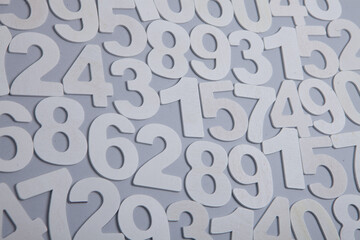Background or texture of numbers. Finance data concept. Mathematic. Banking or currency. Business and economic growth.