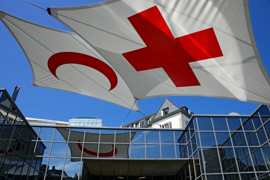 Geneva, Switzerland, Europe - Red Cross Organization Headquarters, entrance to Red Cross Museum 