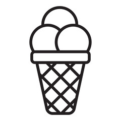 Fototapeta na wymiar Ice cream line outline icon.