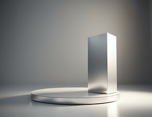 3d abstract scene geometry shape silver color podium for product display made with Generative AI
