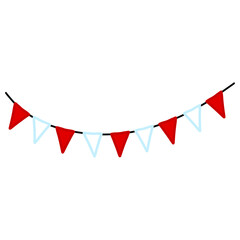 Flag Ribbon Streamer Flags Red and White Illustration Vector 