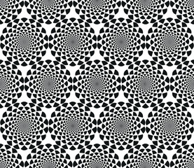 Seamless geometric pattern of halftone dots circles