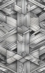 Gray geometric art pattern. Line art creative design. Works of modern art, Generative AI
