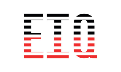 EIQ three initial letter iconic line negative space minimal logo design vector template. monogram, abstract, wordmark, business, typography, minimalist, brand, company, flat, modern, unique, simple