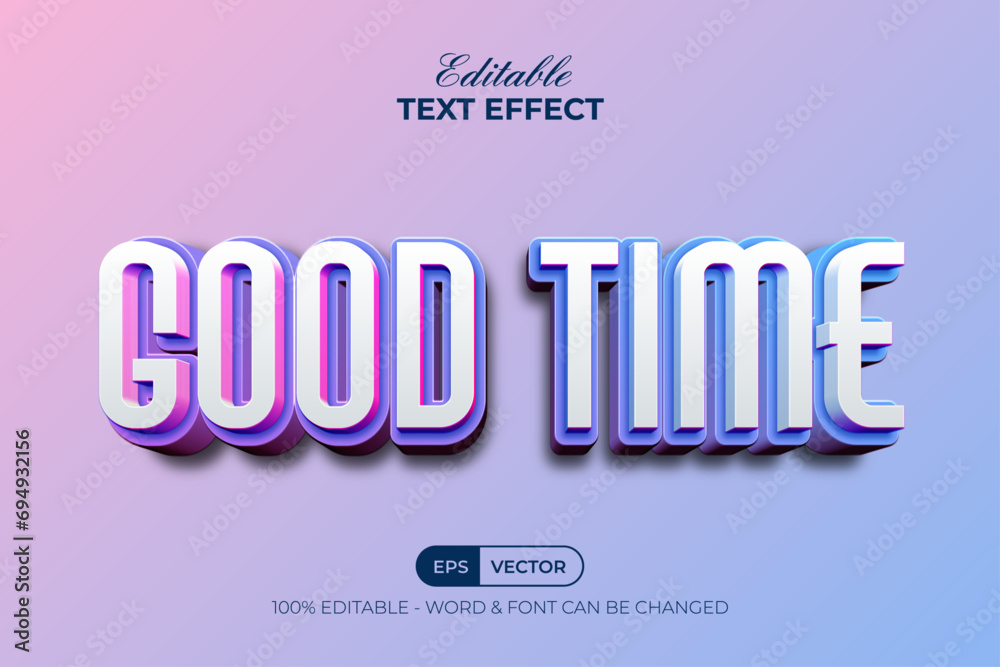Aufkleber 3d text effect gradient color style. editable text effect.