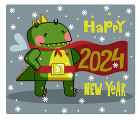 cute green dragon superhero 2024