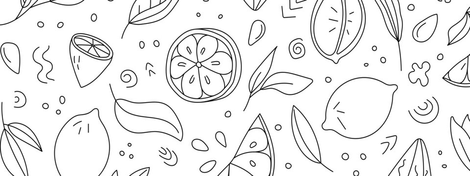 Lemon. Vector illustration in doodle style