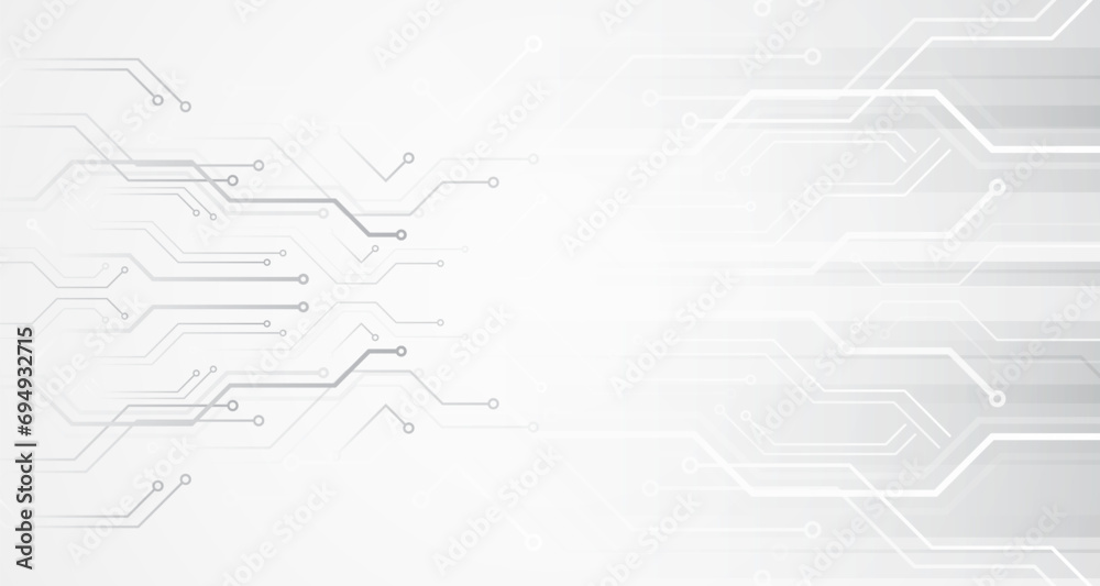 Poster Digital internet communication on grey background. Wide Cyber security internet and networking concept. Hi-tech vector illustration with various technology elements. Abstract global sci-fi concept.