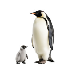 Penguin and baby on transparent background PNG