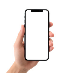 Blank smartphone screen on transparent background PNG