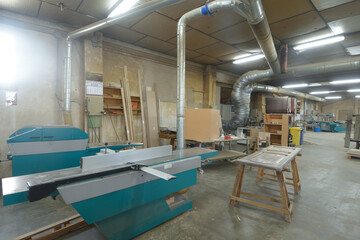 interior view of a carpentry industry - obrazy, fototapety, plakaty